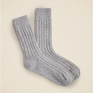 J.Crew Cashmere-Blend Trouser Socks WMNS One Size Gray Lightweight Mid Calf Rib